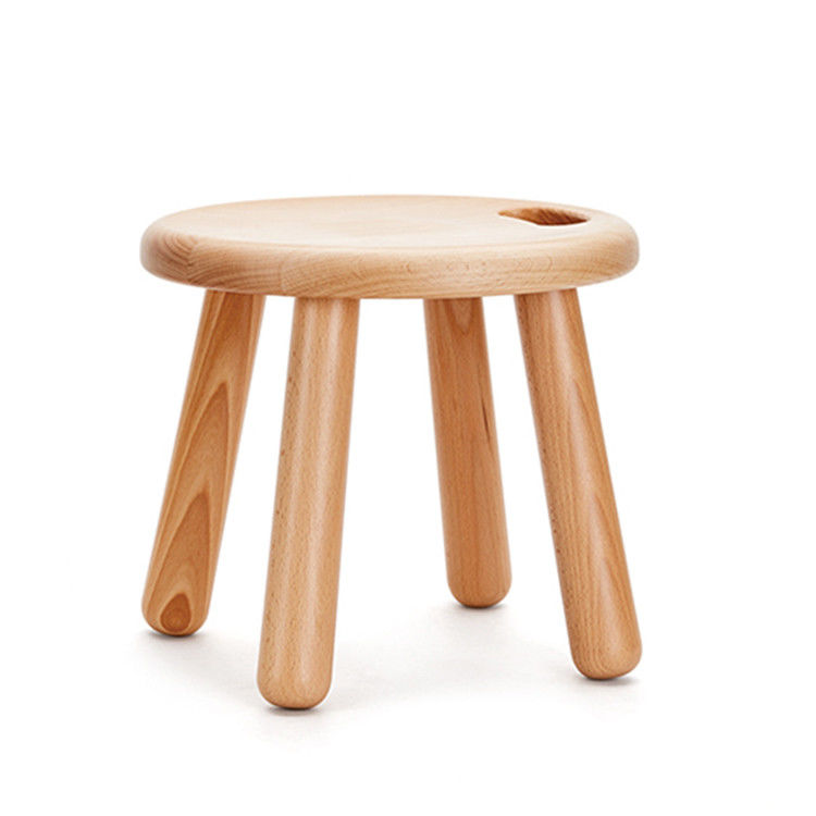 Embalaje de correo N Diseño moderno Taburete redondo pequeño de madera para cocina Sala de estar Decoración del hogar Taburete de muebles