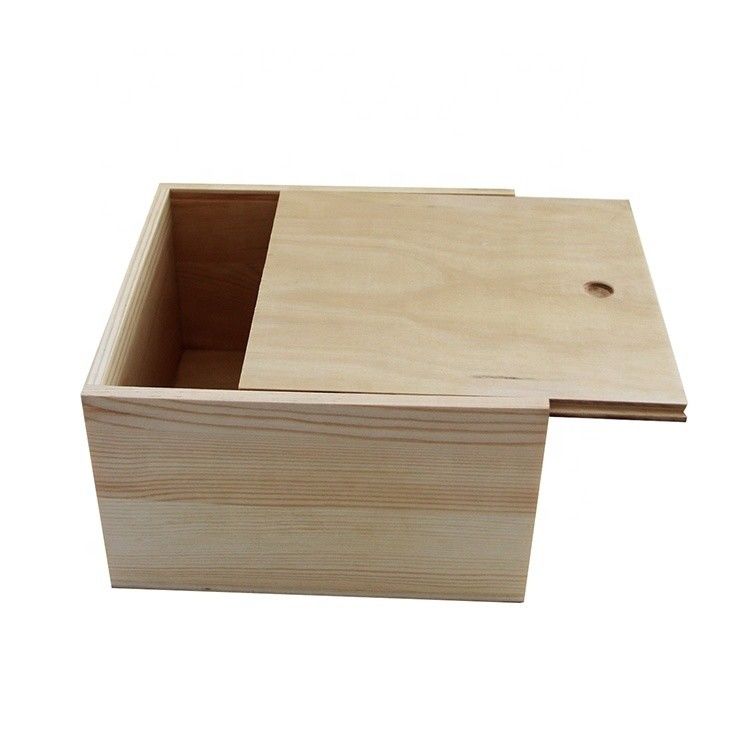 Caja de madera grande con tapa de diapositiva en color natural o personalizado