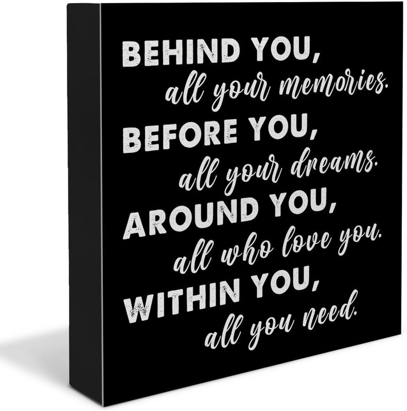 El estilo americano cartel de madera decoración de la graduación cita positiva detrás de todos tus recuerdos