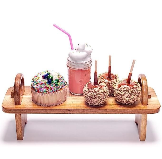 Plato de servicio de madera elevada contemporánea para la decoración del hogar organizador de estanterías