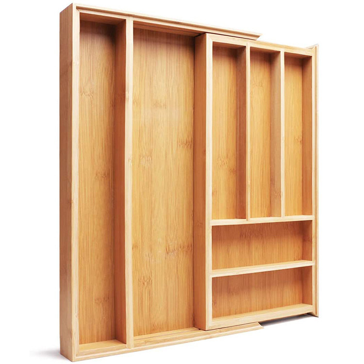 Organizador de cajones de bambú ajustable para servicios de comida rápida y comida para llevar de Vitalucks