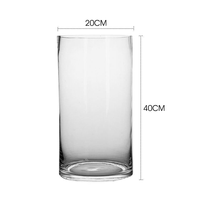 Vaso de mesa de diseño minimalista para vidrio transparente Vaso de flores cilíndrico en estilo nórdico
