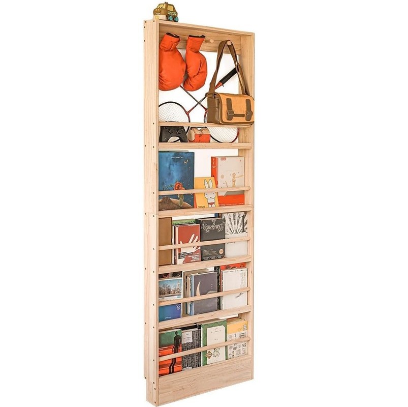 Estante de montaje en la pared de ahorro de espacio para juguetes y libros de niños gabinete de pared de baño de madera