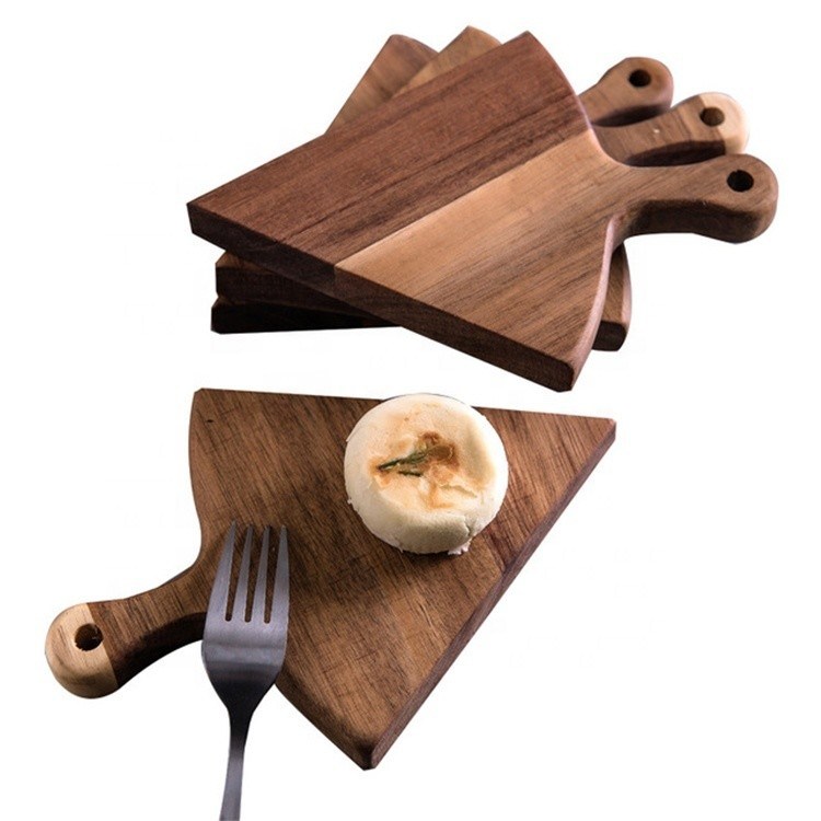 OEM ODM Aceptado Tamaño personalizado Eco-amigable No pegado Cena Plato de pizza de madera bandeja de servicio 6pcs