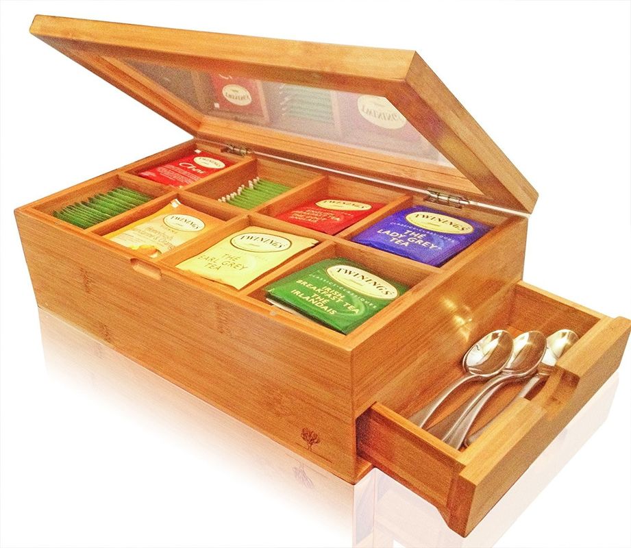 Caja de variedad de té de madera de pino en color personalizado para la colección de té
