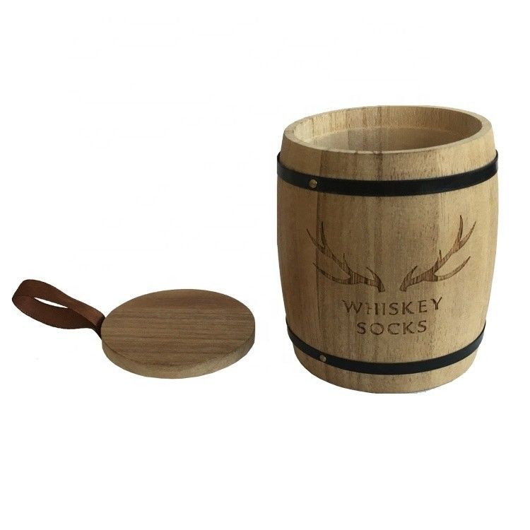 Decoración artesanal de barril de madera natural con logotipo personalizado aceptable y regalo