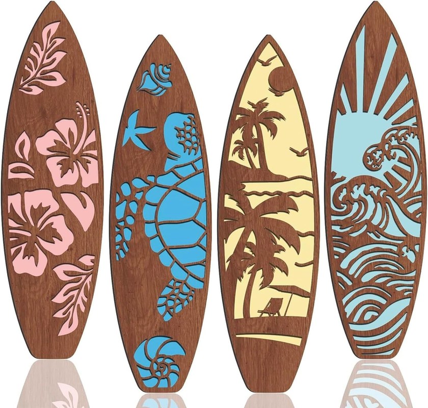 Tablas de surf tropicales hawaianas de verano Decoración para la pared como su petición fiesta Arte de playa