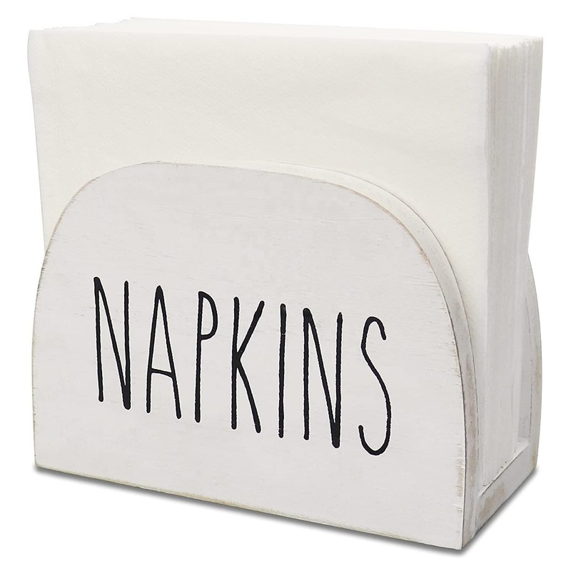 Portador de servilleta quemado a medida para encimeras de cocina 15x11x7.6cm de madera sólida de todas las estaciones