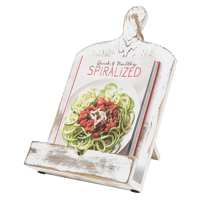 Cuadro de corte en blanco estilo de madera Cuaderno de cocina soporte de soporte con soporte de patada