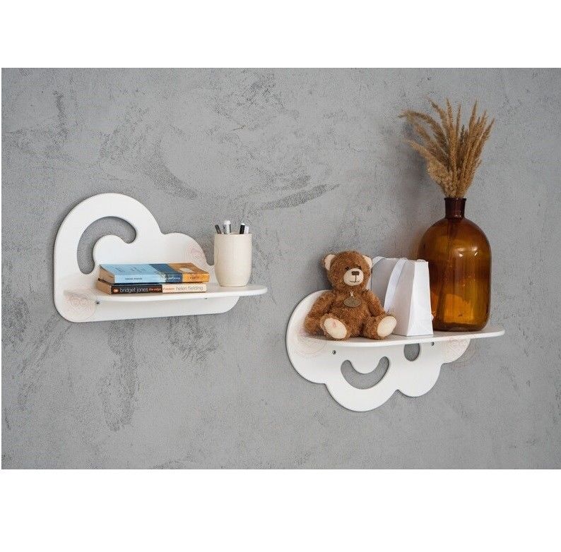 Aplicación para el hogar Niños Almacenamiento de juguetes Decoración del cuarto Preppy Forma de nube Niño Niño Estantes flotantes Ardiendo