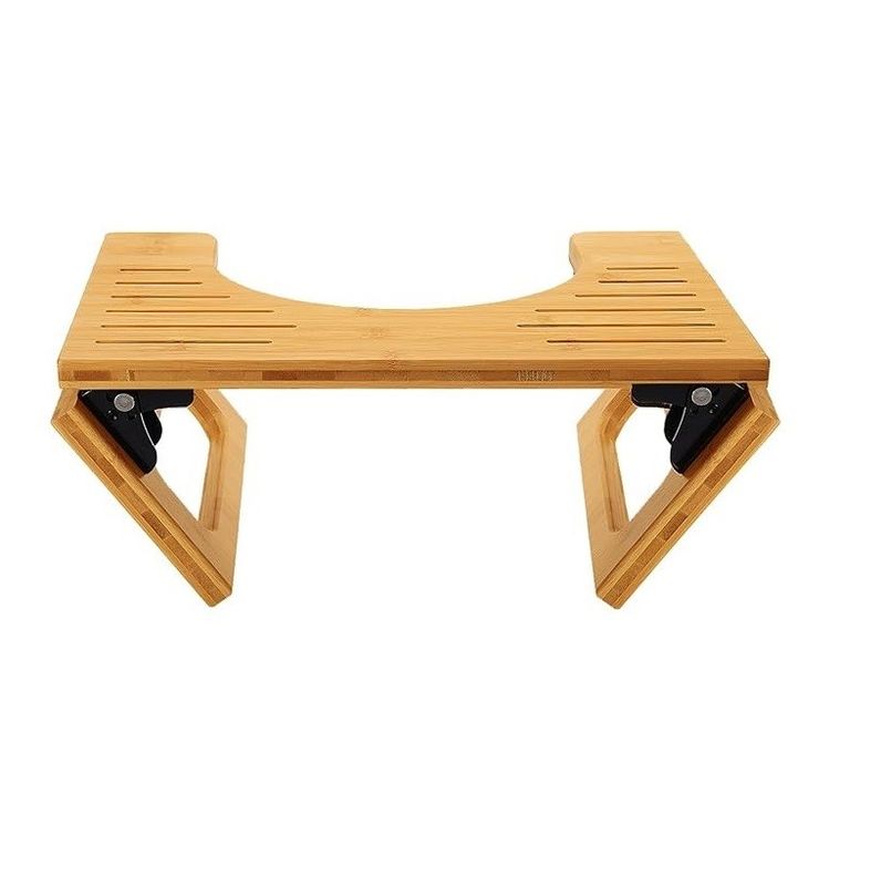 Diseño en stock Color natural Perforación de baño plegable de 7 pulgadas de bambú