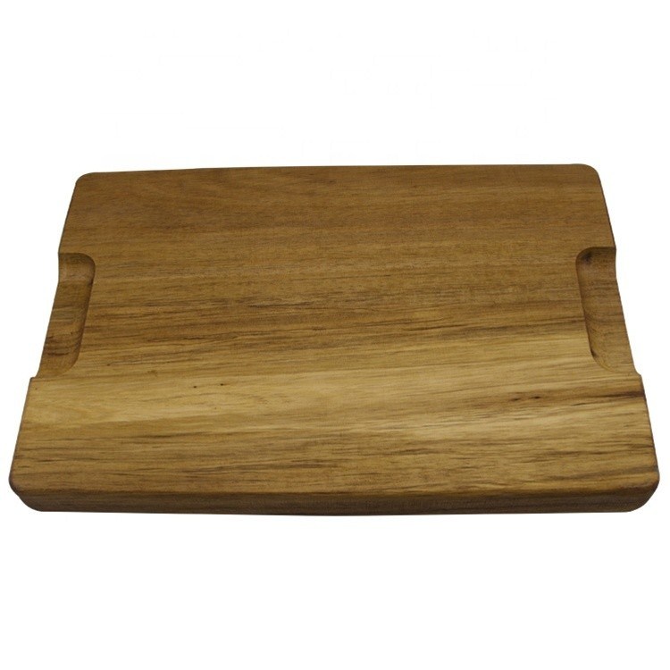 Tabla de corte de madera de acacia rectangular con mango