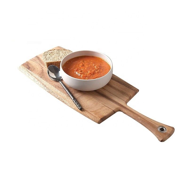 Tabla de cortar de oliva de madera para cortar queso de pan portátil 8 x 20,5 x 0,5 pulgadas