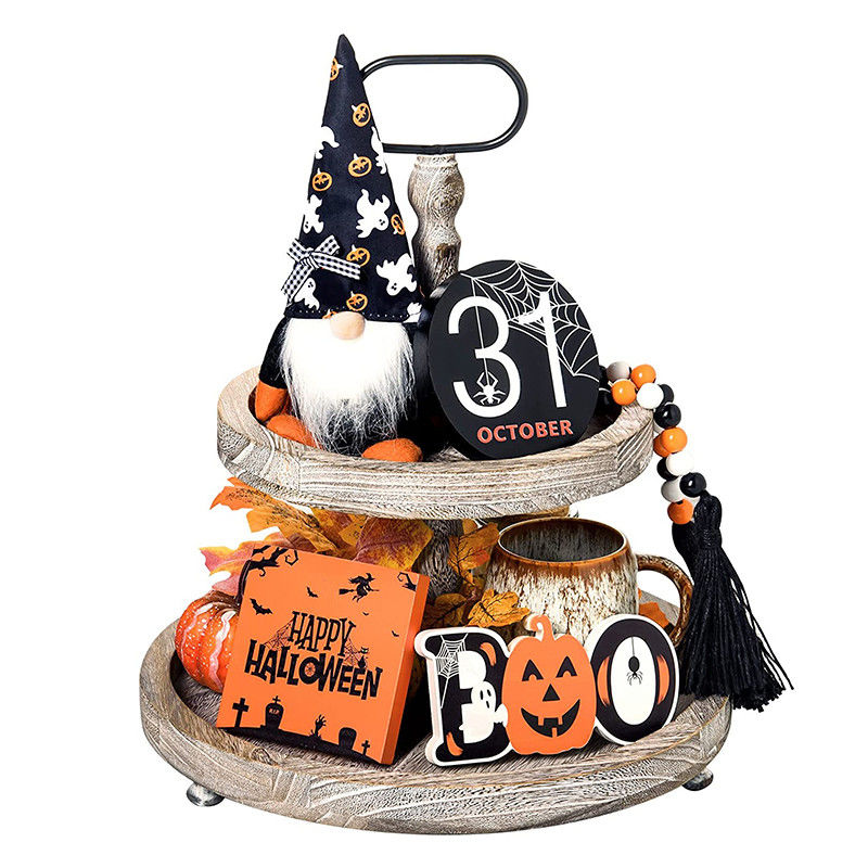 Decoraciones ecológicas para Halloween Niños Hocus Pocus Decoración de bandejas de 3 hojas